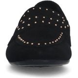 Manfield - Loafers - Zwart - Suède - Gouden Studs