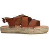 Manfield - Dames - Bruine leren sandaal