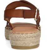 Manfield - Dames - Bruine leren sandaal