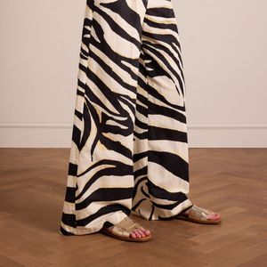 Manfield - Dames - Gouden leren gevlochten slippers