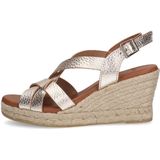 Manfield - Sandalen - Geel - Leer - Gouden Sleehak