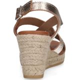 Manfield - Sandalen - Geel - Leer - Gouden Sleehak