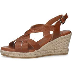 Manfield - Sandalen - Bruin - Leer - Gevlochten Design