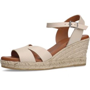 Manfield - Sleehakken - Wit - Leer - Gespsluiting