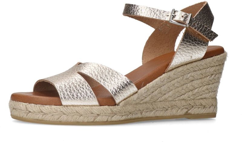 Manfield - Sleehakken - Goudkleurig - Leer - Gespsluiting