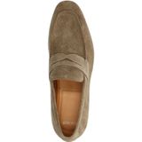 Manfield - Heren - Taupe Loafers - Suède - Platte Hak 1 cm
