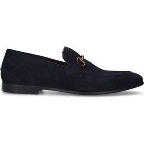 Manfield - Schoenen - Blauw - Suède - Loafers
