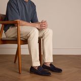 Manfield - Heren - Blauwe Loafers - Suède