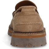 Manfield - Heren - Beige - Suède Loafers met Kwastje