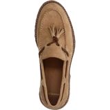 Manfield - Heren - Beige - Suède Loafers met Kwastje