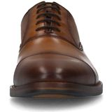 Manfield - Cognac Leren Veterschoenen - Bruin - Leer