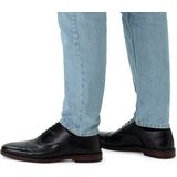 Manfield - Veterschoenen - Zwart - Leer