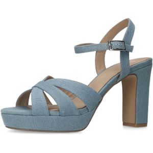 Manfield - Denim Sandalen - Blauw - Denim - Enkelbandje