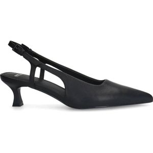 Manfield - Slingback Pumps - Zwart - Leer