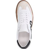 Manfield - Sneakers - Wit - Leer - Zwarte Details