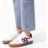 Manfield - Sneakers - Wit - Leer - Zwarte Details