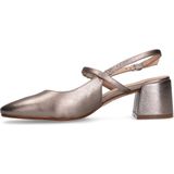 Manfield - Metallic Slingback Pumps - Beige - Leer