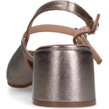 Manfield - Metallic Slingback Pumps - Beige - Leer