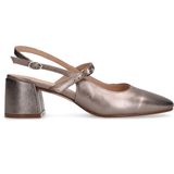 Manfield - Metallic Slingback Pumps - Beige - Leer