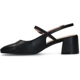 Manfield - Dames - Zwarte leren slingbacks