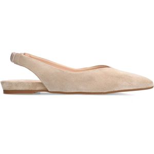 Beige suède slingback ballerina