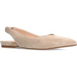 Manfield - Slingback Loafers - Beige - Suède - Leer Voering
