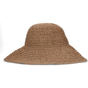 Manfield - Dames - Interieurvanmies - Beige raffia hoed - Maat 1