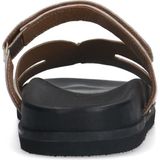 Manfield - Dames - Gouden leren slippers met bandje