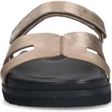 Manfield - Dames - Gouden leren slippers met bandje