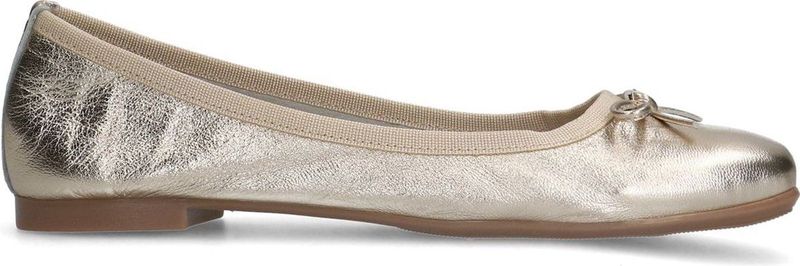 Manfield - Gouden Leren Ballerina's - Instappers - Goudkleurig - Leer