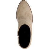 Manfield - Enkellaarsjes - Beige - Suède - Ritssluiting - Westernhak