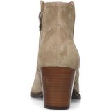 Manfield - Enkellaarsjes - Beige - Suède - Ritssluiting - Westernhak