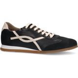 Manfield Leren Sneakers Zwart