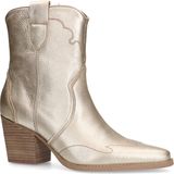 Manfield - Dames - Goudkleurige leren cowboylaarzen