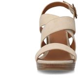 Manfield - Pumps - Beige - Canvas - Hoge Hak met Gesp
