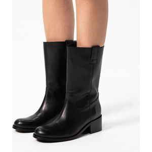 Manfield - Leren Laarsjes - Zwart - Leer