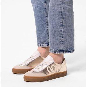 Manfield Leren Sneakers Goud