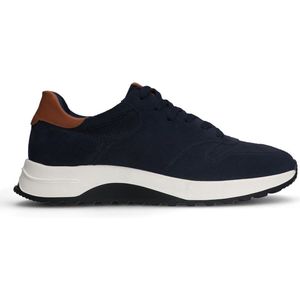 No Stress - Sneakers - Blauw - Suède - Vetersluiting