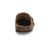 Manfield - Heren Instappers - Beige - Suède - Met Gesp