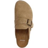 Manfield - Heren Instappers - Beige - Suède - Met Gesp