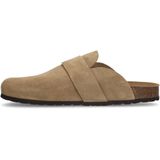 Manfield - Heren Instappers - Beige - Suède - Met Gesp