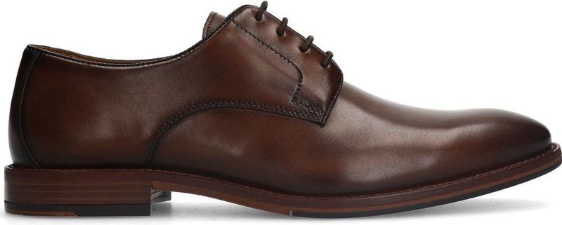 Manfield - Bruine Leren Veterschoenen - Leer