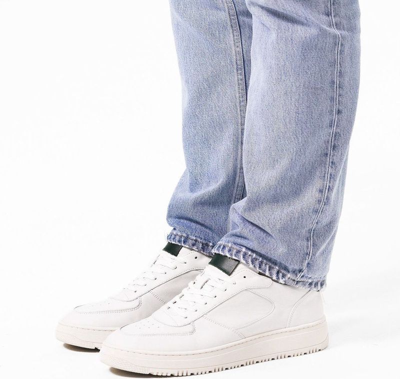 Manfield - Sneakers - Wit - Leer