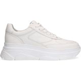 Manfield - Dames - Witte leren sneakers