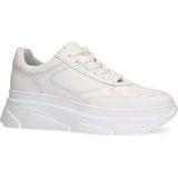 Manfield - Dames - Witte leren sneakers