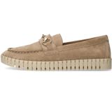 Manfield - Loafers - Beige - Suède - Gouden Detail