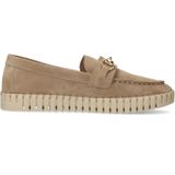 Manfield - Loafers - Beige - Suède - Gouden Detail