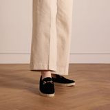 Manfield - Loafers - Zwart - Suède - Plateauzool 2,5 cm