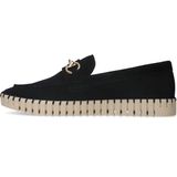 Manfield - Loafers - Zwart - Suède - Plateauzool 2,5 cm