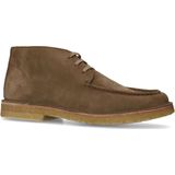Manfield - Veterschoenen - Taupe - Suède - Platte Zool